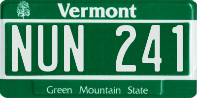VT license plate NUN241