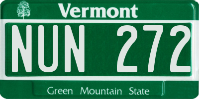 VT license plate NUN272