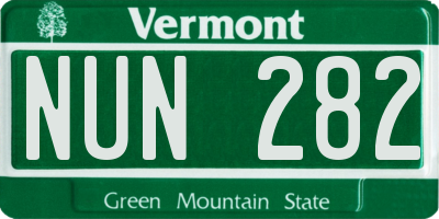VT license plate NUN282