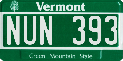 VT license plate NUN393