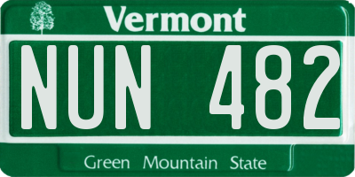 VT license plate NUN482