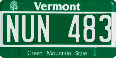 VT license plate NUN483