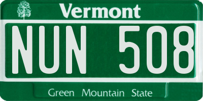 VT license plate NUN508