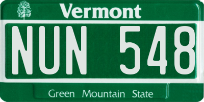 VT license plate NUN548