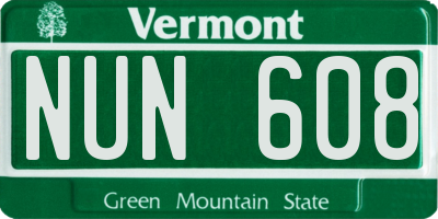 VT license plate NUN608
