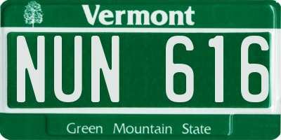 VT license plate NUN616