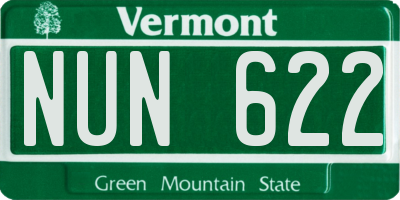 VT license plate NUN622