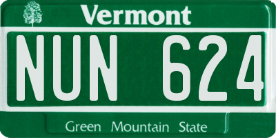 VT license plate NUN624
