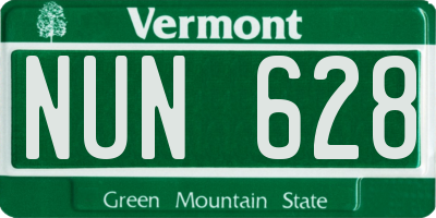VT license plate NUN628