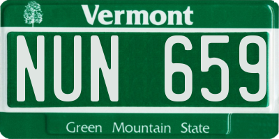 VT license plate NUN659