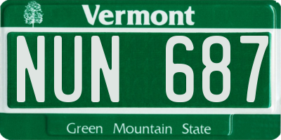 VT license plate NUN687