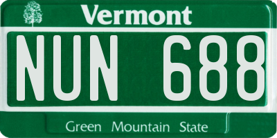 VT license plate NUN688