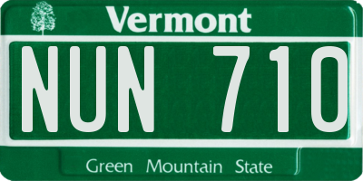 VT license plate NUN710
