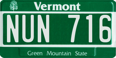 VT license plate NUN716