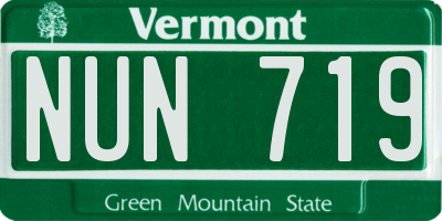 VT license plate NUN719