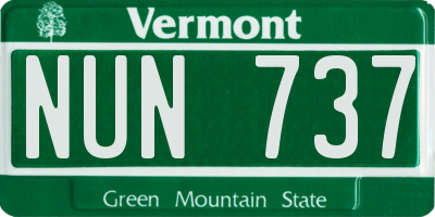 VT license plate NUN737