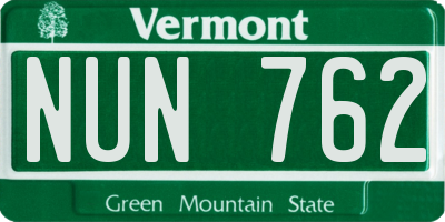 VT license plate NUN762