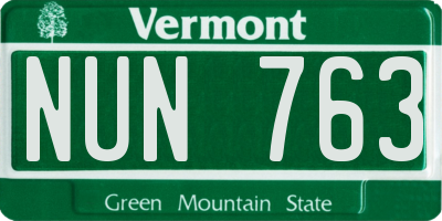VT license plate NUN763