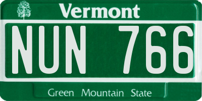 VT license plate NUN766