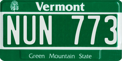VT license plate NUN773