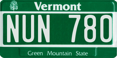 VT license plate NUN780
