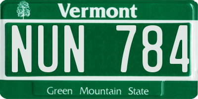 VT license plate NUN784