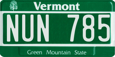 VT license plate NUN785