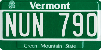 VT license plate NUN790