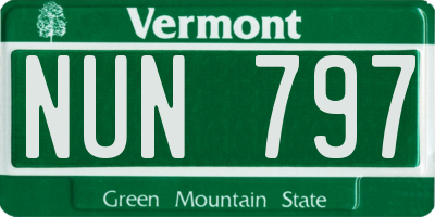VT license plate NUN797