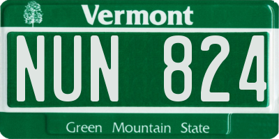 VT license plate NUN824
