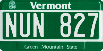 VT license plate NUN827