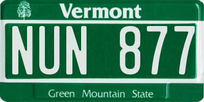VT license plate NUN877