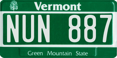 VT license plate NUN887