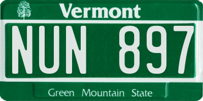 VT license plate NUN897