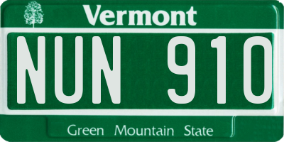 VT license plate NUN910