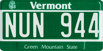 VT license plate NUN944