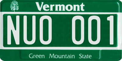 VT license plate NUO001