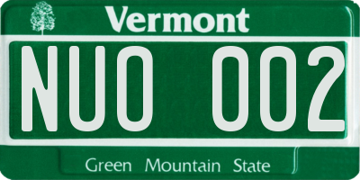 VT license plate NUO002