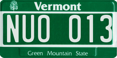 VT license plate NUO013