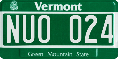 VT license plate NUO024
