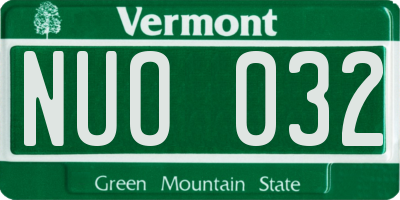 VT license plate NUO032