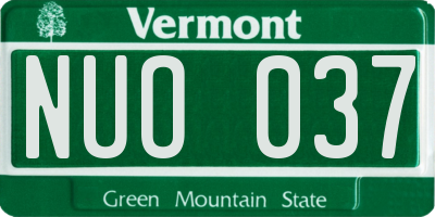 VT license plate NUO037
