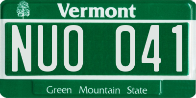 VT license plate NUO041