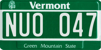 VT license plate NUO047