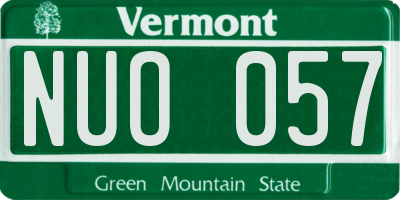 VT license plate NUO057