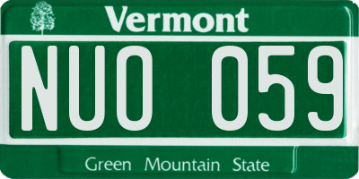 VT license plate NUO059