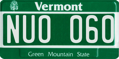 VT license plate NUO060
