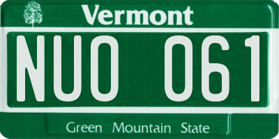VT license plate NUO061