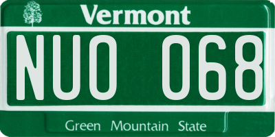 VT license plate NUO068