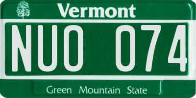 VT license plate NUO074
